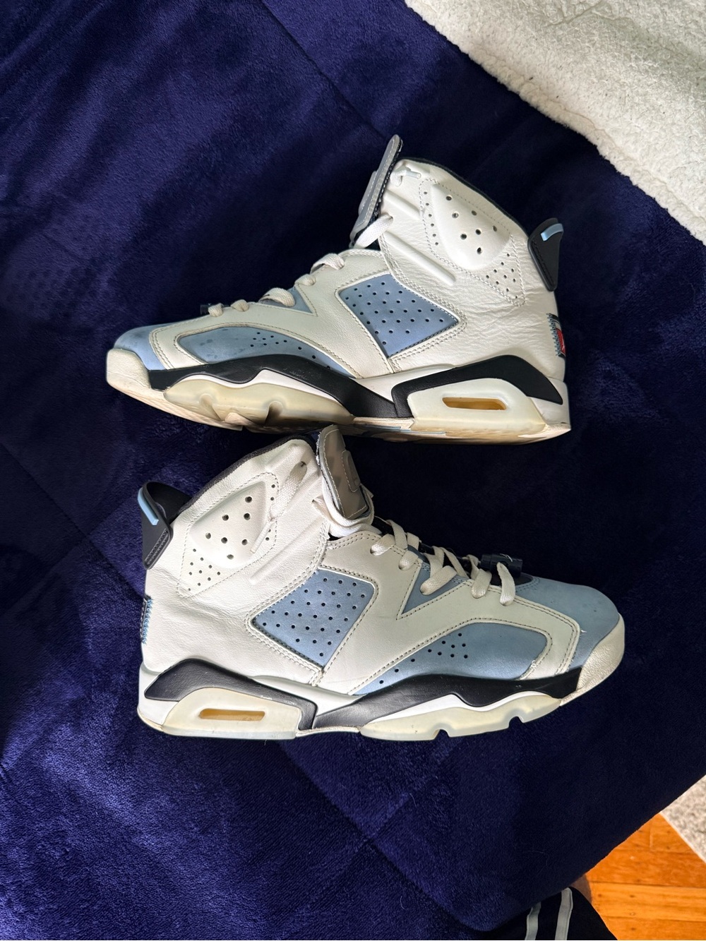 Jordan Retro Sneakers White and Light Blue